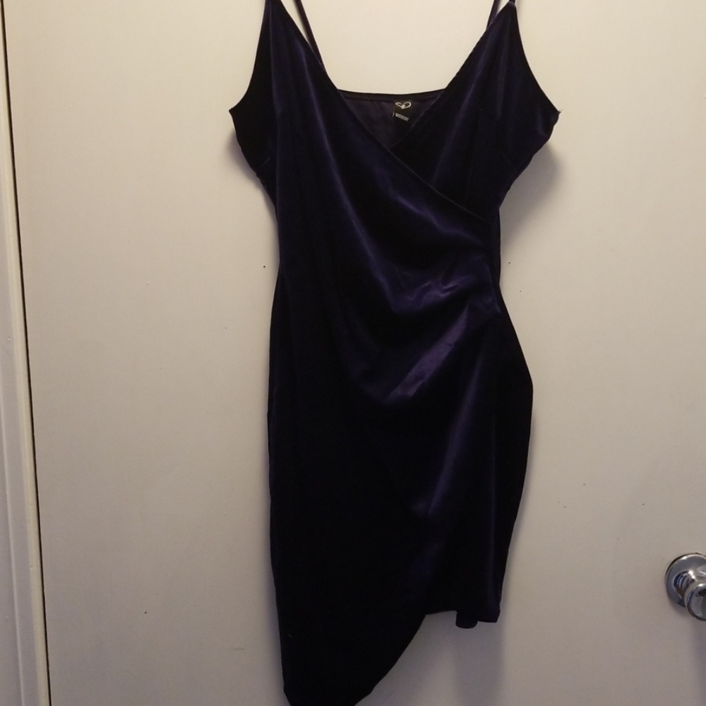 Slinky Blue Velvet Dress NWOT